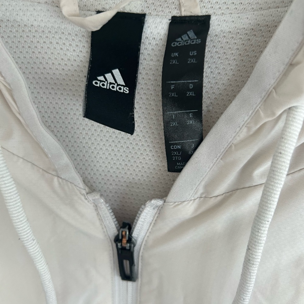 Adidas White Windbreaker Jacket - Picture 3 of 6